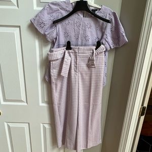 Ann Taylor Lavender Wide Leg Pants & Top Set